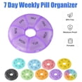 thumbnail image 1 of Yaoyar 7 Day Round Portable Pill Box, BPA Free Travel Vitamin Medicine Organizer for Pocket Purse Daily Sorter & Reminder Containers, 1 of 6