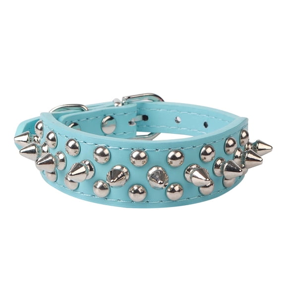 Yaoyar Adjustable Wide Spiked Dog Collar, Rivet PU Leather Cat Dog Collars, Durable Spike Studded Pet Collar for Small Medium Large Breed, PitBull Mastiff Bulldog Pugs Husky Rottweiler