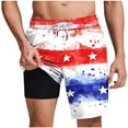 thumbnail image 1 of Yaoyar American Flag Swim Trunks Men Compression Liner Board Shorts Quick Dry Beach Shorts for Swimming Pool, 1 of 5