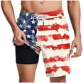 thumbnail image 1 of Yaoyar American Flag Swim Trunks Men Compression Liner Board Shorts Quick Dry Beach Shorts for Swimming Pool, 1 of 5
