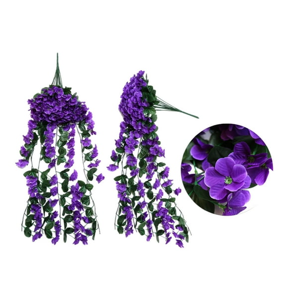 Yaoyar Artificial Fake Hanging Plants Flowers Basket for Outdoor Spring Summer Decorarion, UV Resistant Faux Plastic Fabric Silk Flowers Rose for Indoor Outside Garden Porch Patio Balcony Decor