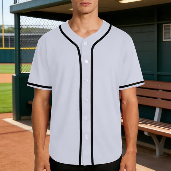 Yaoyar Baseball Jersey for Men Women Blank Sports Uniforms Button Down Plain Shirts Short Sleeve