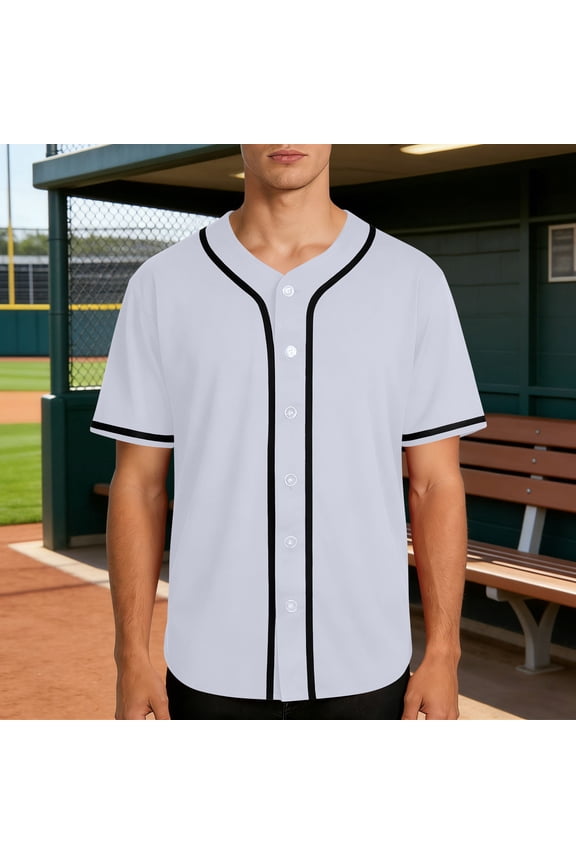 Baseball Jersey for Men Women Blank Sports Uniforms Button Down Plain Shirts Short Sleeve