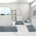 thumbnail image 1 of Yaoyar Bathroom Rugs Plush Microfiber Absorbent Water for Tub Shower, Bath Mats for Bathroom, Machine Wash, Non Slip Backing Rubber, 5 Piece Bathroom Rug Set, 1 of 7