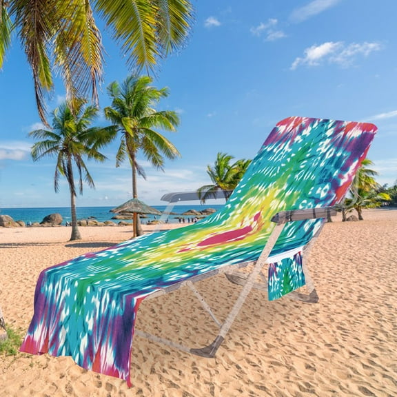 Yaoyar Beach Chair Cover With Side Pockets,Microfiber Chaise Chair Towel Cover For Sun Lounger Pool Sunbathing Garden Beach Hotel,Easy To Carry Around on Clearance Sale