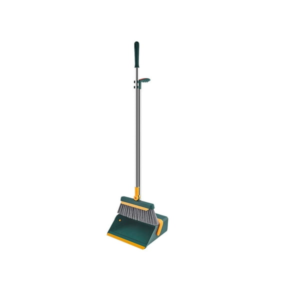 Yaoyar Brooms and Dustpan Set for Home, Broom and Dustpan Combo for Office, Long Handle Broom with Standing Pan,Indoor&Outdoor Sweeping
