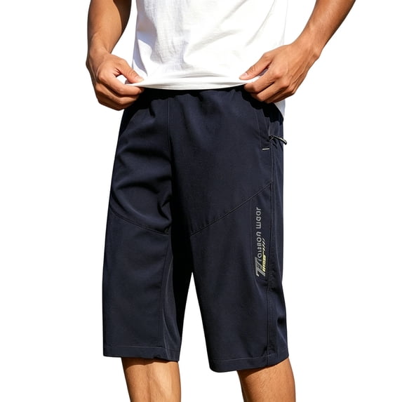 Yaoyar Cargo Shorts for Men Summer Work Hiking Pants Elastic Waist Knee Length Big and Tall Bermuda Shorts with Pockets