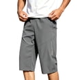 thumbnail image 1 of Yaoyar Cargo Shorts for Men Summer Work Hiking Pants Elastic Waist Knee Length Big and Tall Bermuda Shorts with Pockets, 1 of 7