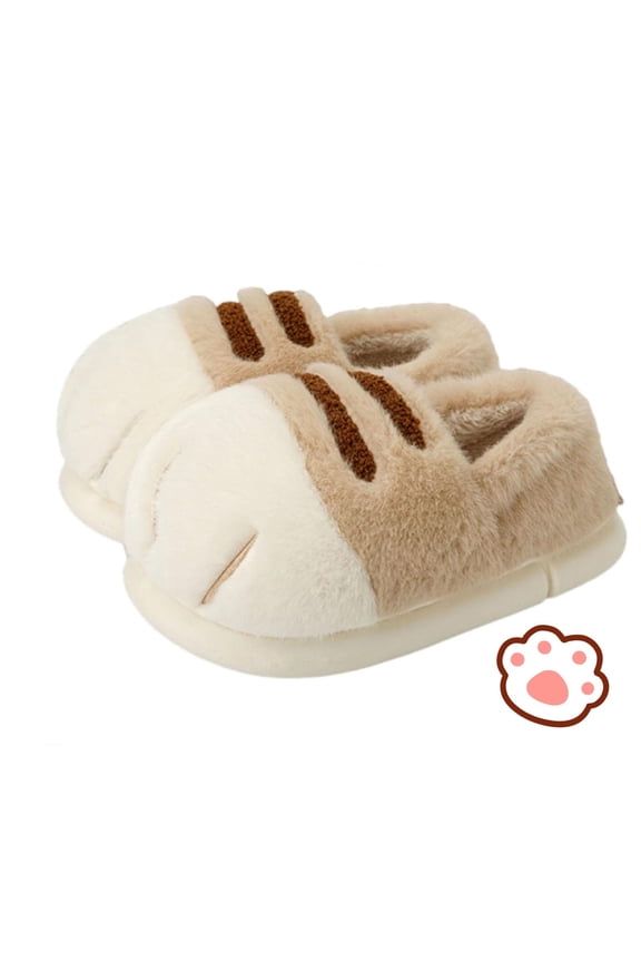 Cat Paw Slippers, Unisex Adults & Kids, Slip-On Plush & Memory Sponge Interior, Anti-Slip EVA Sole, Washable, Home Slippers