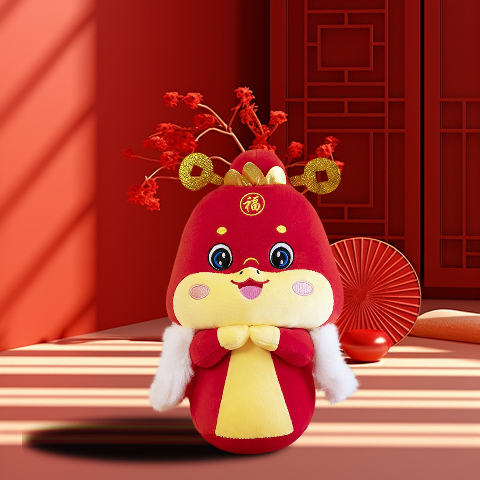 Yaoyar Chinese New Year Snake Plush Toy 2025 Year of The Snake Stuffed Doll Cartoon Snak Animal
