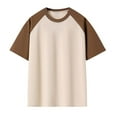 thumbnail image 1 of Yaoyar Color-Block Raglan Sleeve Casual Short Sleeve Crew Neck Top for Men Versatile Daily Wear Comfortable Active Tee Shirts, 1 of 3