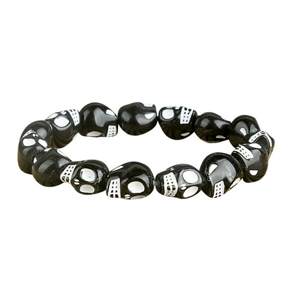 Yaoyar Colorful Skeleton Beads Elastic Bracelets Halloween Gifts Retro Jewelry Ghost Bracelet Personalized Skull Gift Bracelet