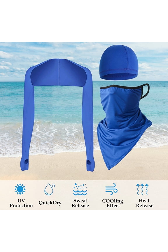 Cooling Shawl Arm Sleeves UV Protection Face Mask Skull Cap for Men Women Breathable Neck Gaiter Arm Sleeves