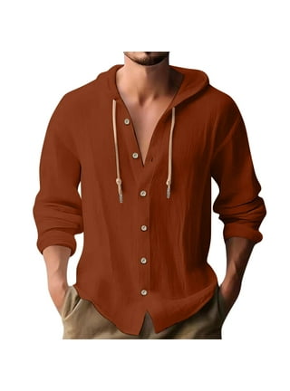 Mens hooded button up shirt online