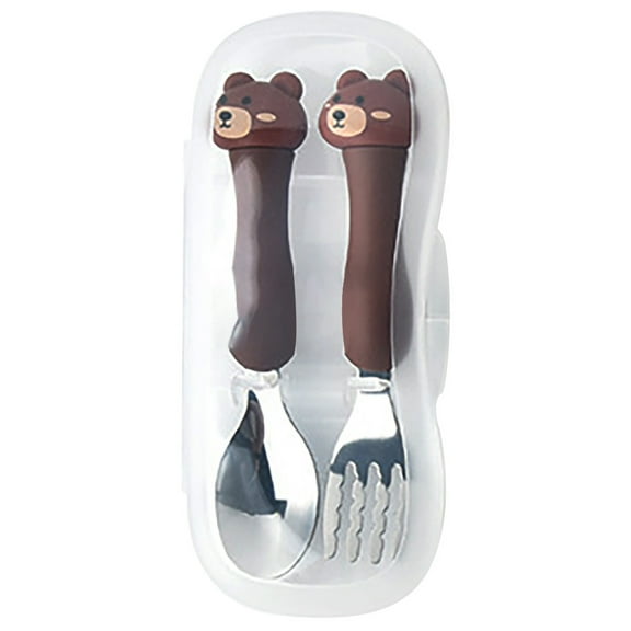 Yaoyar Cute Utensil Set Stainless Steel Fork and Spoon Tableware Set Stainless Steel Tableware Cute Fork Spoon for Boys Girls