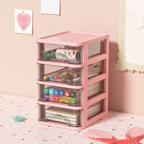 Yaoyar Desktop Drawer Mini Plastic Containers Easter Rabbit Bunny Transparent Cosmetic Dresser Organizer for Makeup Bathroom Office Dorm Desk Countertop