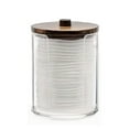 thumbnail image 1 of Yaoyar Dispenser with Bamboo Lids Clear Plastic Apothecary Jar Containers for Vanity Makeup Organizer Storage - Bathroom Accessories Set for Cotton Swab, Ball, Pads, Floss, 1 of 1