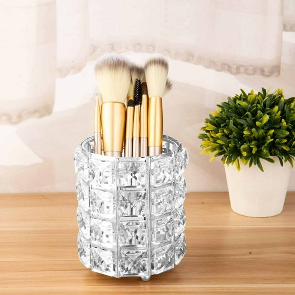 Yaoyar European Metal Brush Holder Crystal Holder Jar Jewelry Diamond Makeup Box Makeup Brush Storage Rack Test Tube Eyebrow Pencil Storage Cup