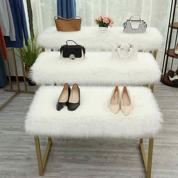 Yaoyar Faux Rug, White Small Area Rugs, Fluffy Sheepskin Fur Rug, Ultra Soft Rugs, Machine Washable Shag Rug, Nursery Throw Rugs for Bed, Living, Kids Room