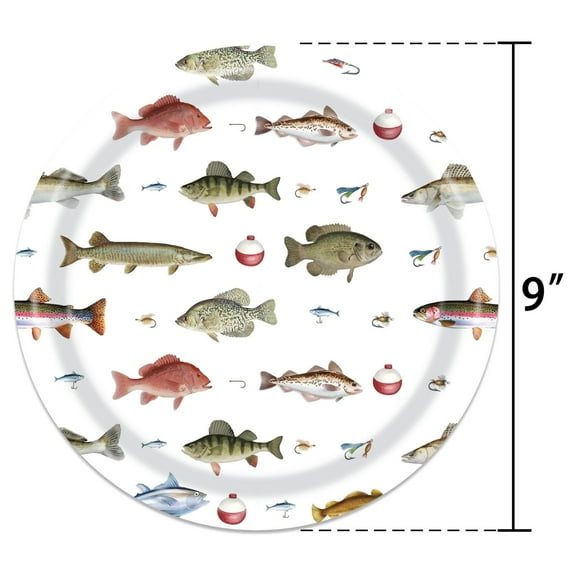 Yaoyar Fishing Birthday Party Decorations Gone Fishing Party Decorations Include Plates, Cups, Cutlery, Banner, Tablecloth for Ofishally One Birthday Decorations