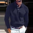 thumbnail image 1 of Yaoyar Half Button Collared Shirt for Men, Solid Color Long Sleeve Top with Relaxed Fit and Casual Style, Versatile Daily Wear, 1 of 6