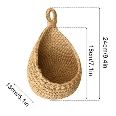 Yaoyar Hanging Fruit Baskets for Kitchen Boho Wall Hanging Basket, Handwoven Hanging Holder Teardrop Home Produce Basket for Fruits Vegetable Potato Onion Storage