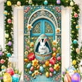 thumbnail image 1 of Yaoyar Happy Easter Door Cover Bunny Banner Large Fabric Colorful Spring Welcome Decoration for Easter Party Photo Booth Background Favor Supplies, 1 of 6