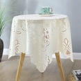 thumbnail image 1 of Yaoyar Heavy Cotton Tablecloth Square Small/Fringed Table Cloth/Coffee Table Cloths/End Table Covers for Table Decoration Two Seats Small 35.4" x35.4" For Wedding Party Machine Washable, 1 of 6