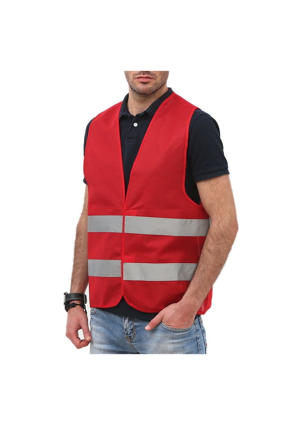 High Visibility Safety Vest for Traffic Work Surveyor and Security Guard Construction Vest with 2 Reflective Strips Made from Breathable and Neon Yellow Mesh Fabric