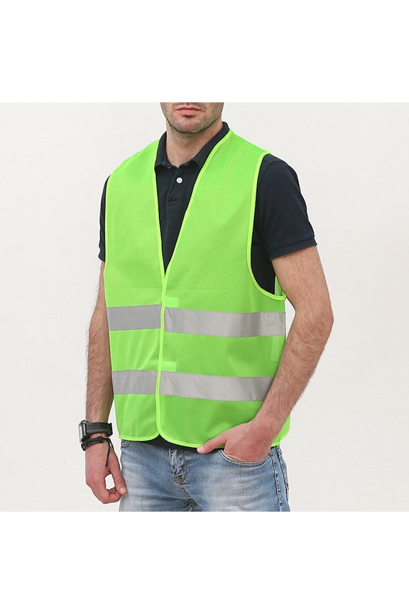High Visibility Safety Vest for Traffic Work Surveyor and Security Guard Construction Vest with 2 Reflective Strips Made from Breathable and Neon Yellow Mesh Fabric