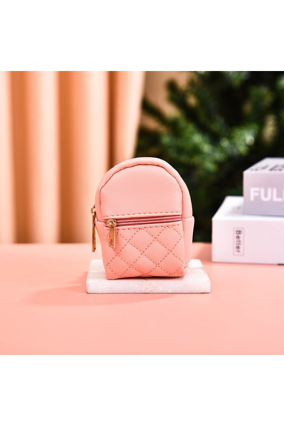 Home Supplies Clearance Mini Backpack Keychain,Cute Cosmetic Bag for Women,PU Leather Makeup Bag Key Pocket Lipstick Bag Card Holder Data Cable Organizer Zipper Pouch under $5