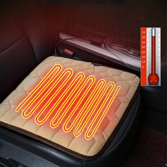 Yaoyar Household Appliances Clearance Heated Car Seat Cushion, 12V/24V Portable Car Heating Pad Back, Heating And Ventilation Function Winter Driving