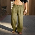 thumbnail image 1 of Yaoyar Man Lightweight Loose Fit Pleated Slacks Cotton Summer Beach Yoga Trousers Solid-Color Loose Casual-Linen Button Zipper Full Length Pants, 1 of 5