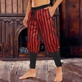 thumbnail image 1 of Yaoyar Man Pirate Pants Viking Renaissance Gothic Medieval Navigator Halloween Costume Striped Patchwork Drawstring Leggings Medieval Halloween Pirate Pants Long Pants, 1 of 4