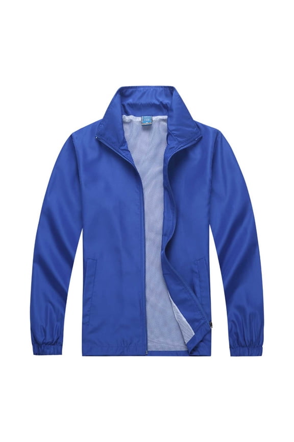 Men Athletic Jacket Stand Collar Breathable Lightweight Coat Full Zip Design for Workouts Casual Wear