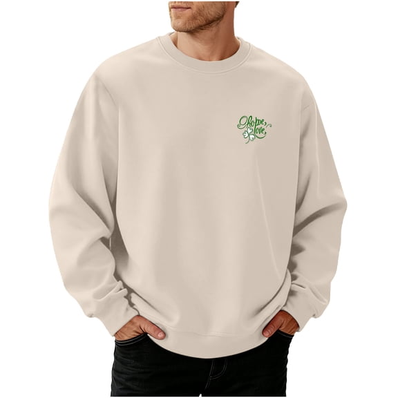 Yaoyar Men Casual Fashion Print Crewneck Heavyweight Relaxed-Fit Pullover Long Sleeve Drop Shoulder Sweatshirt