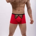 thumbnail image 1 of Yaoyar Men Casual Fashion Solid Briefs Boxer Breathable Mesh Ice Silk Front Opening Red M, 1 of 9