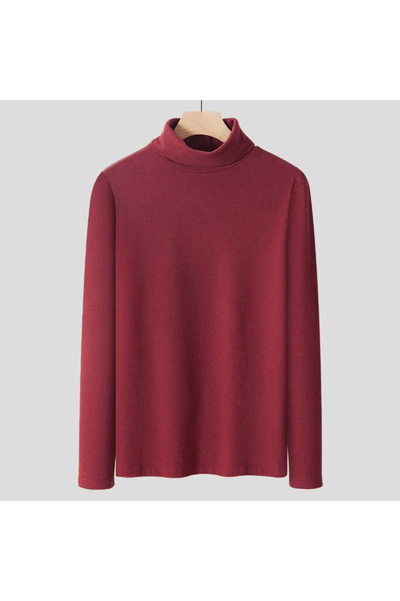 Men Casual Fashion Solid Color Warm Knitted Sweater Long Sleeves Rong Top