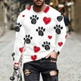 thumbnail image 1 of Yaoyar Men Funny Puppy Paw Print Long Sleeve Round Neck Pullover T-Shirt Top Hiking Workout Athletic T Shirt Long Sleeve Casual Outdoor Tops, 1 of 5