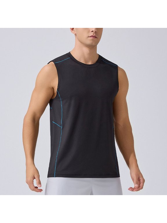 Men Gym Fitness Vest Quick Dry Breathable Workout Tank Top Basketball Running Singlet