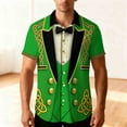 thumbnail image 1 of Yaoyar Men Hawaiian Shirt Unisex Summer Beach Casual Short Sleeve Button Down Shirts St. Patrick's Day Printed Clothing, 1 of 8