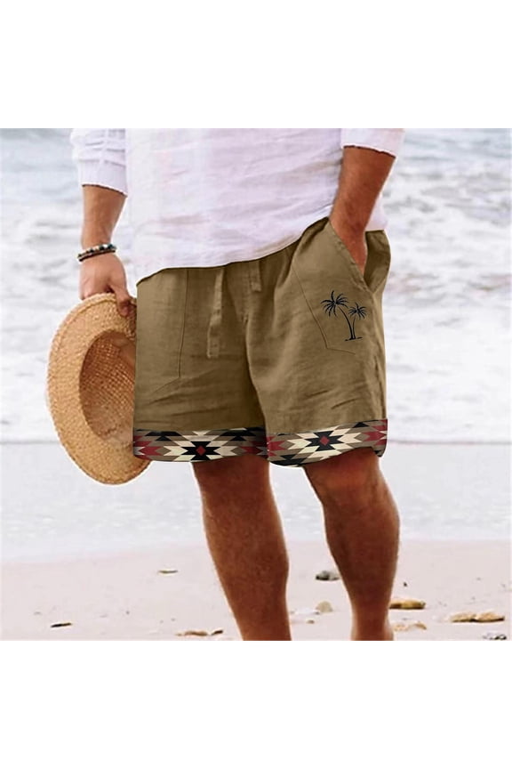 Men Loose Fit Pocket Shorts - Elastic waist, slightly stretchy, casual style, perfect for summer - Loose fit, drawstring closure, pocket details