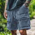 thumbnail image 1 of Yaoyar Men Multi Pocket Cargo Shorts Solid Color Casual Fashion Loose Five Cent Workwear Lightweight Breathable Hiking Shorts, 1 of 7