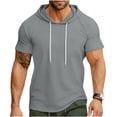 thumbnail image 1 of Yaoyar Men Short Sleeve Hoodies Summer Casual Athletic Tops Breathable Sweatshirts Hooded Pullover Tops Activewear, 1 of 7