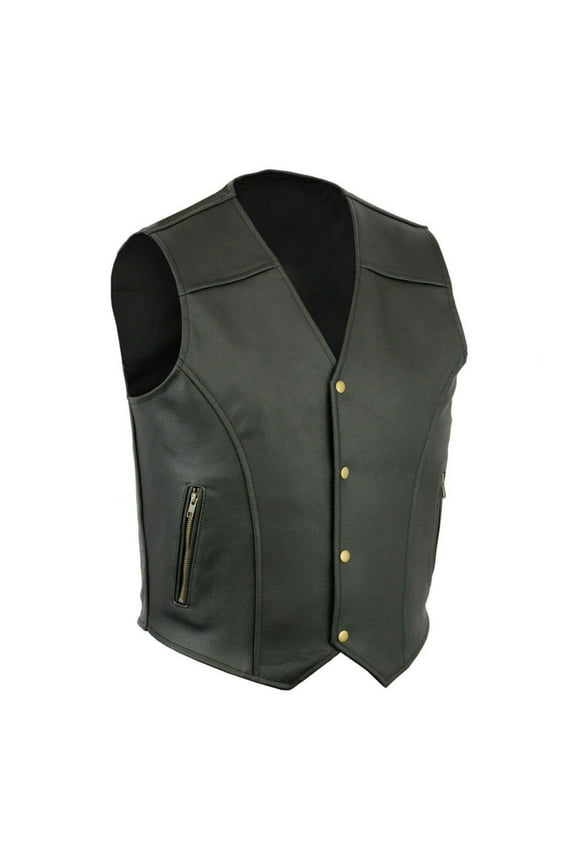 Men Sleeveless Retro Waistcoat Outdoors Zipper Pockets Fallow Sports Coat Black L
