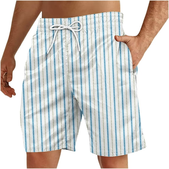 Yaoyar Men Solid Color Lightweight Summer Beach Vacation Bottoms with Pockets Drawstring And Linen Elastic Waist Beach Shorts