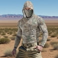 thumbnail image 1 of Yaoyar Men Sun Protection Shirts with Mask UPF 50+ Summer Casual Camouflage Long Sleeved Hooded Ice Silk Sunscreen Cool Sun Protection UV Rash Guard Tops With Face Mask, 1 of 8