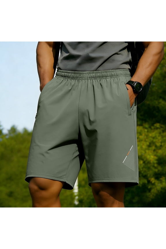 Men Swim Trunks Gym Shorts with Mesh Liner Zipper Pocket Quick Dry Breathable for Workout Runing Beach Pool