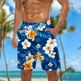 thumbnail image 1 of Yaoyar Men Swim Trunks Quick Dry Beach Hawaiian Shorts 9 Inches Inseam Summer Long Board Shorts Bathing Suits with Pockets, 1 of 4