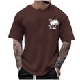 thumbnail image 1 of Yaoyar Men Tshirts Hawaiian Print Graphic Tees Crewneck Solid Color Basic Vacation Casual Beach Holiday T-Shirts, 1 of 4